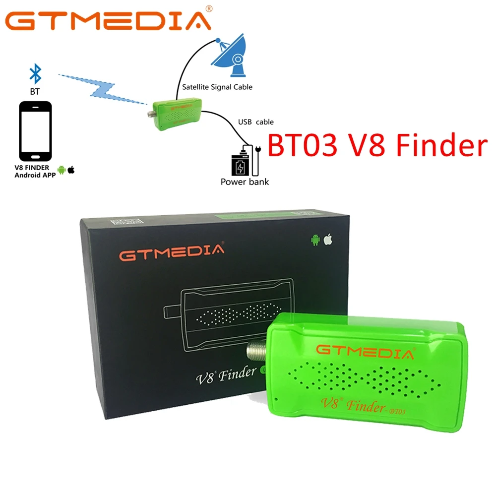 GTmedia V8 Finder BT03 DVB-S2 Bluetooth спутниковый Finder Поддержка Android Мобильная система Satfinder Корабль из Бразилии Sat Finder