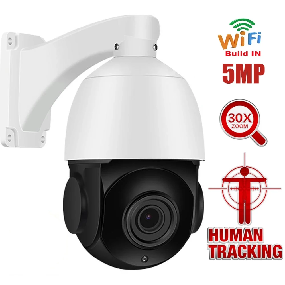 5MP 30X ZOOM Auto track Wireless SONY IMX335 Hikvision Protocol Humanoid Recognition WIFI PTZ Speed Dome IP Camera Surveillance