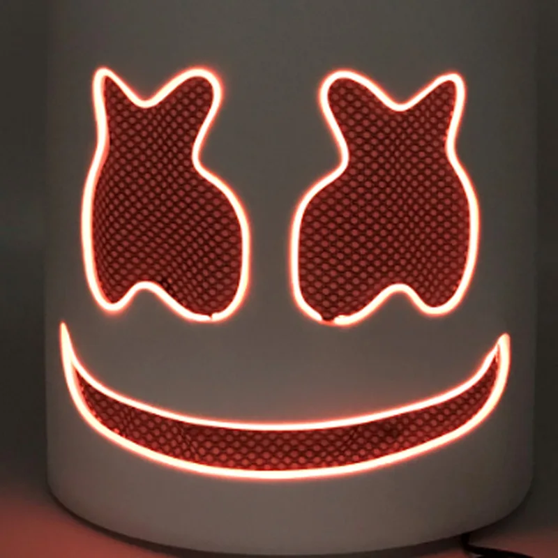 Red Marshmallow шлем DJ Marshmallow маска реквизит для концерта бас-музыка фанаты реквизит для баров реквизит с светодиодный светильник маска диджея marshmallow костюм - Цвет: Red