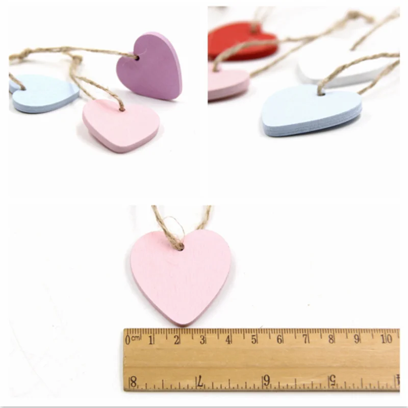 Coffret cadeau pendentifs en forme de coeur en bois pour la Saint