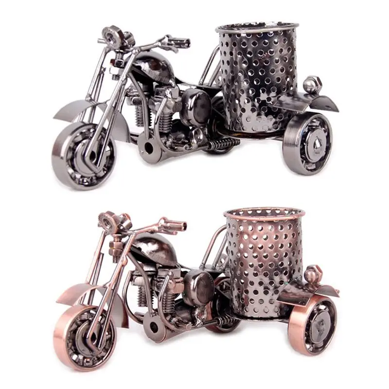 

Creative Motorcycle Metal Iron Pen Pencil Holder Desktop Storage Organizer Brush AXYF