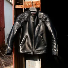 YR!. Роскошная итальянская дубленая батик 1,6 мм куртка из конского шкуры, модный моторный стиль, Крутое Мужское пальто из натуральной кожи