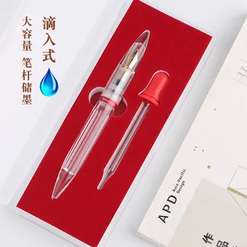 

Moonman M2 Dropper Fountain Pen Fully Transparent Large-Capacity Ink Storing Iridium Point 0.38/0.5mm Fashion Writing Gift Set