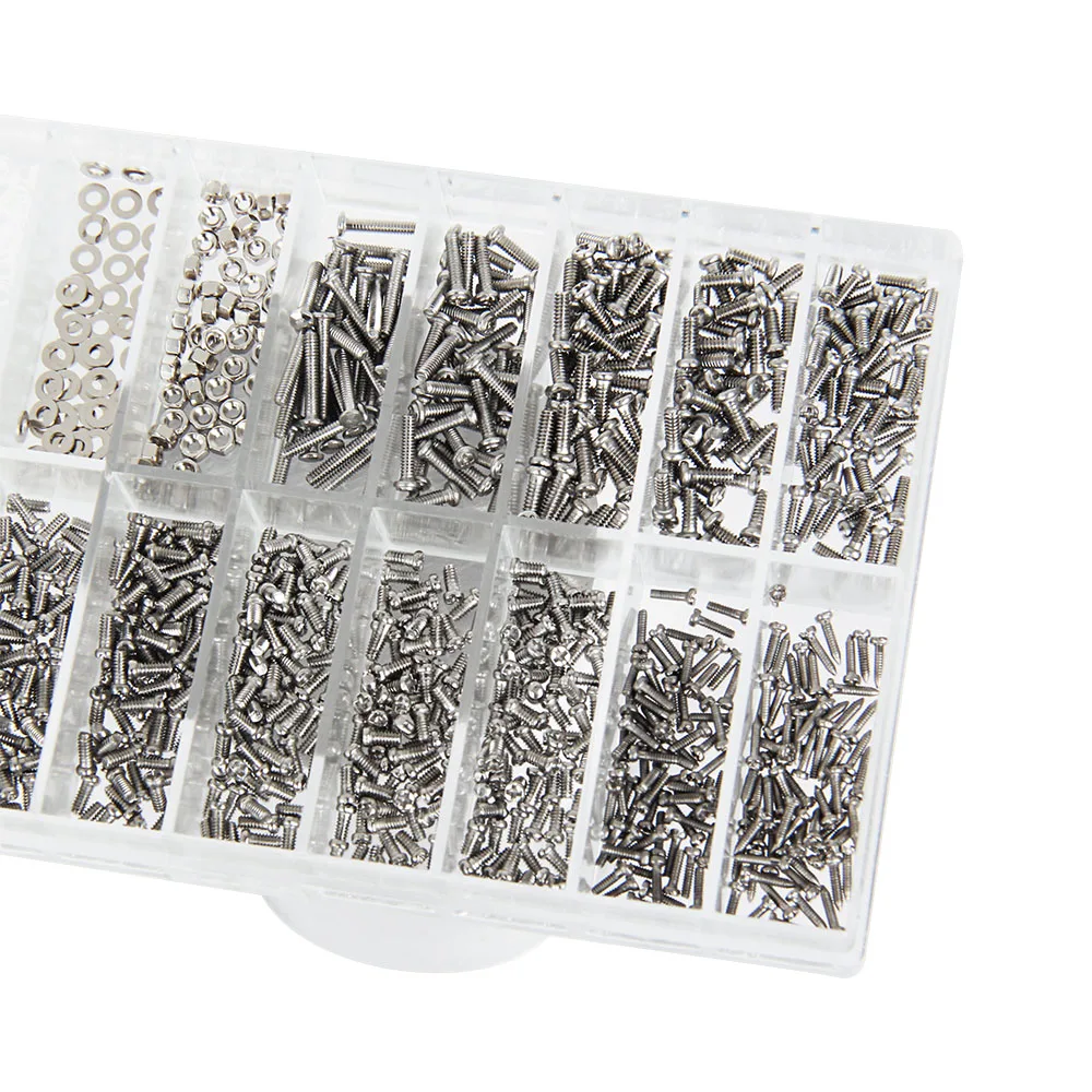 1000PCS Glasses Sunglasses Spectacles Watch Tiny Screws Nut Assortment Repair Tool Kit