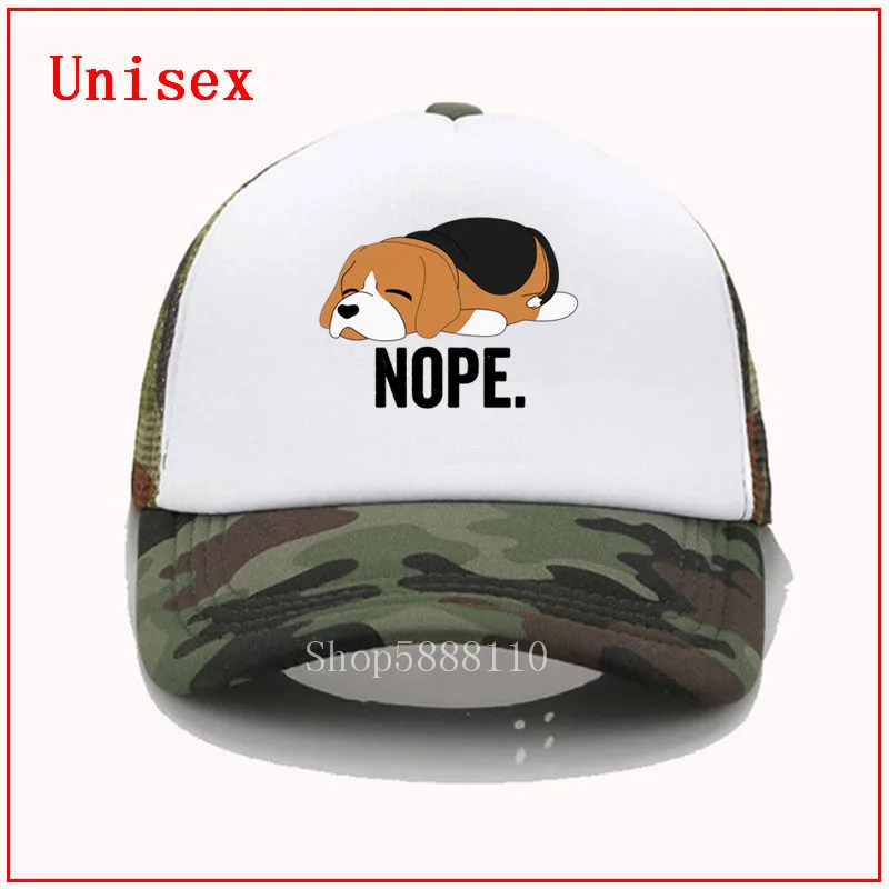 Бейсболка для мужчин и женщин Lazy Beagle nope Кепка от солнца с принтом в виде сетки