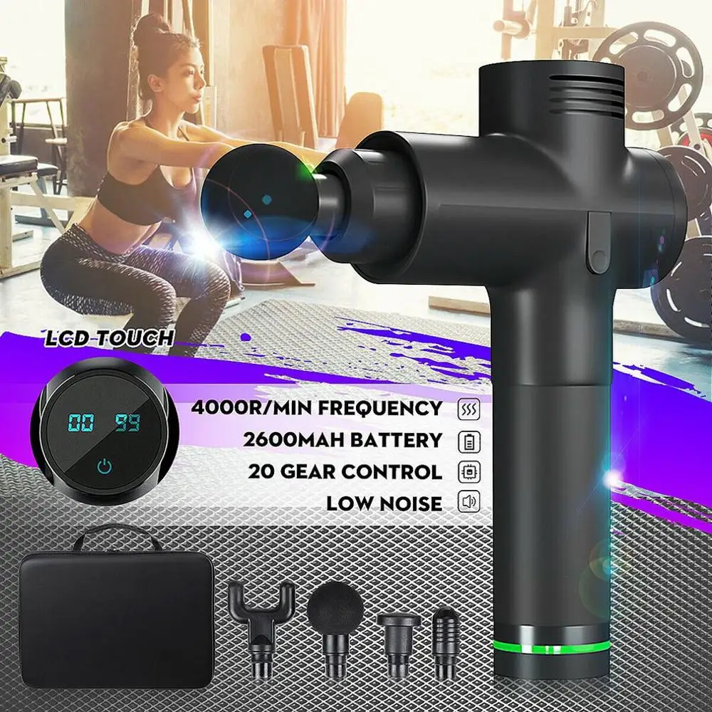 Myofascial Physiotherapy Instrument Mute Touch Screen Fascia Gun Massage Gun Relax Electric Warp Film Impact Gun Deep