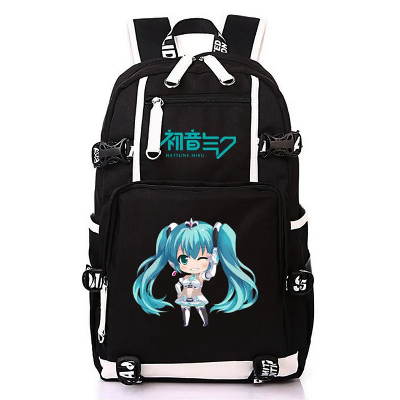 Style-1 Модная Аниме Хацунэ Мику Vocaloid Студенческая сумка для отдыха и путешествий с usb зарядным портом школьные сумки для подростков мальчиков и девочек - Цвет: Style-1