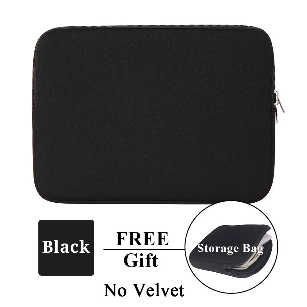 Black No Velvet Кейс для ноутбука, планшета, чехол, сумка, 11 дюймов, 12 дюймов, 13 дюймов, 15 дюймов, 15,6 дюймов, для Macbook Pro, Air retina, 14 дюймов, для Xiaomi, huawei, hp, Dell - Цвет: Black No Velvet