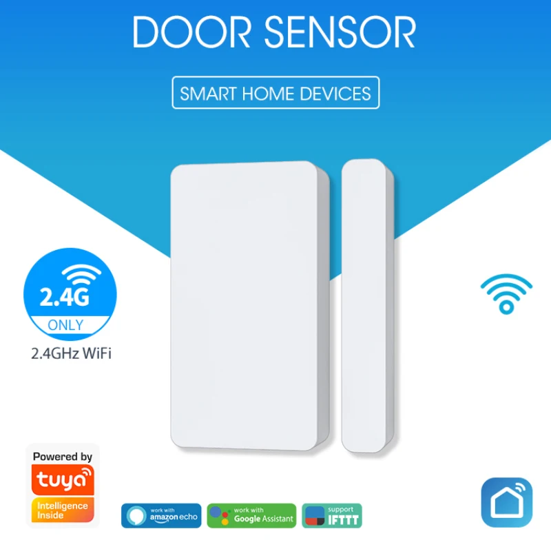 

WiFi Smart Door Sensor Tuya APP Control Door Window Opening Security Alarm Sensor Magnetic Switch Wifi Detector For Google Home