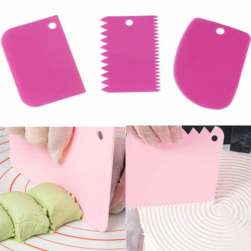 3PCS/Lot Dough Cake Cutter Slicer Spatula for Cream Scraper Pasty Cutters Irregular Teeth Edge DIY Smoother | Дом и сад