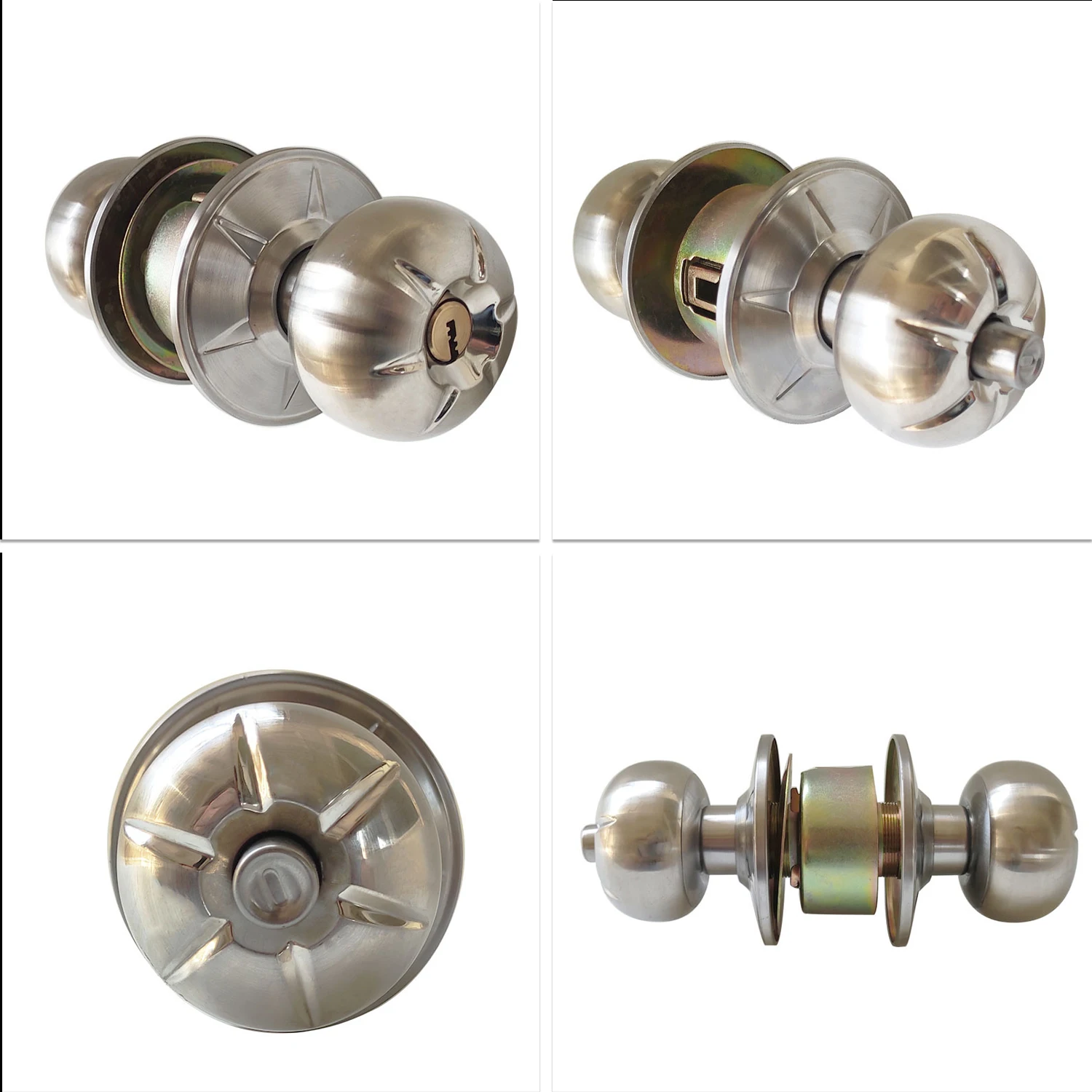 

Hot New Locksets Copper Lock Cylinder The Polished Door Knob Stainless Steel Locks Entrance/Passage Door Lock