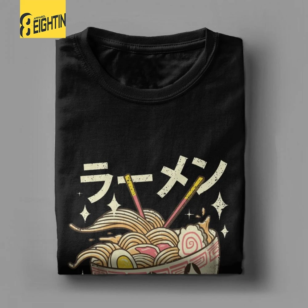 Kawaii Ramen, японская Футболка Harajuku с изображением еды, футболки с лапши, хлопок, модные футболки с коротким рукавом, Мужская Очаровательная футболка с круглым вырезом