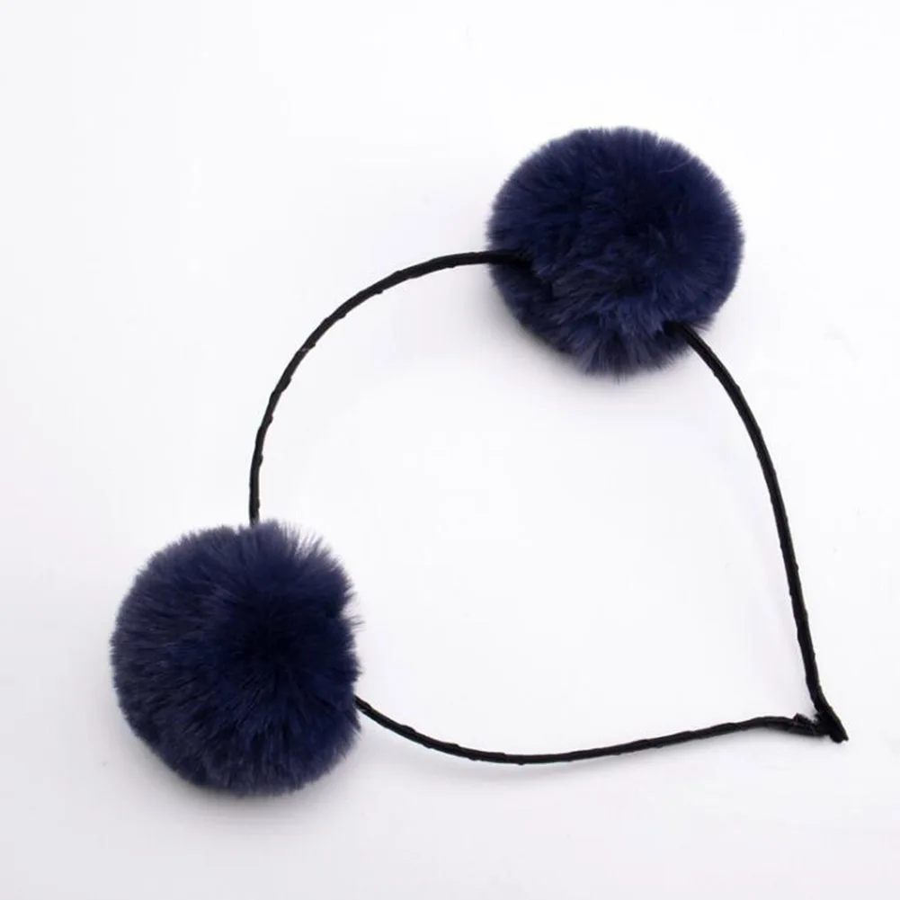 Women's Soft Sweet Furry Pom Pom Ball Headbands Girls Accessories Hair Gift O9O1 