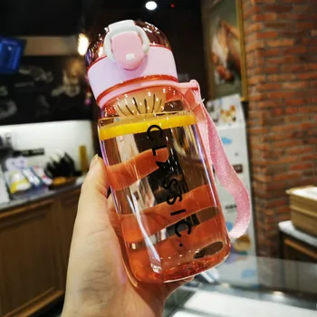 

400ml Adults Go Out Portable Water Cups Compact Mini with Filter, Children and Students High-value Plastic Cup Sports