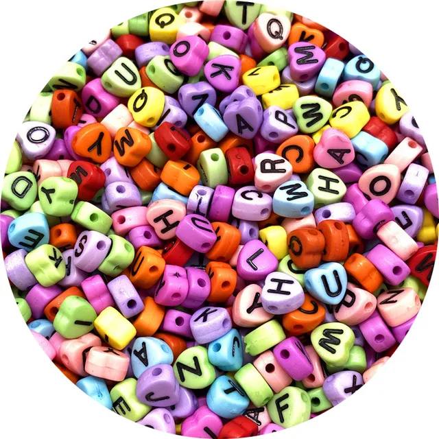 100pcs 6mm Mixed Square Alphabet Letter Beads Charms Bracelet Necklace For Jewelry Making DIY Accessories 19