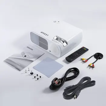 

Full HD Projector 2600 lumen 800x 480Dpi HDMI LED Projector for 1080P Video beamer Home Media Player Office Projector White