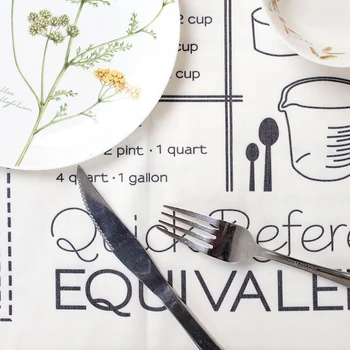

High Quality European Style Placemats Soft Letters Printed Fabric Table Mats Napkins for Home Kitchen Decoration MD88