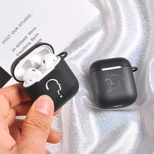 Простой чехол с белой линией для Apple Air pods1 2 зарядки простой лица
