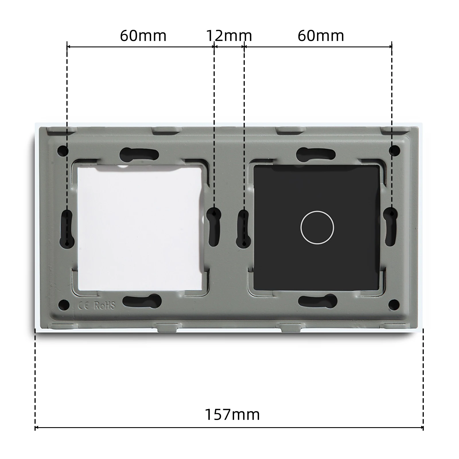 Crystal Glass Panel Frame 157mm Pearl White Black Gloden For Wall Switches Power
