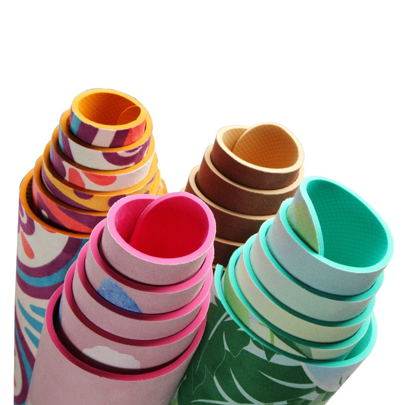 Напечатанный велюровый Коврик для йоги 5 мм нескользящий двухсторонний сухой и влажный с использованием синтетического каучука Коврик для йоги печать