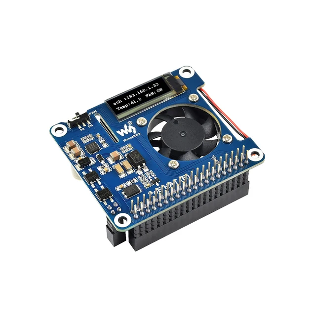 Waveshare Raspberry PI POE Hat for 3B+ and Pi 4 with 0.91" OLED Display