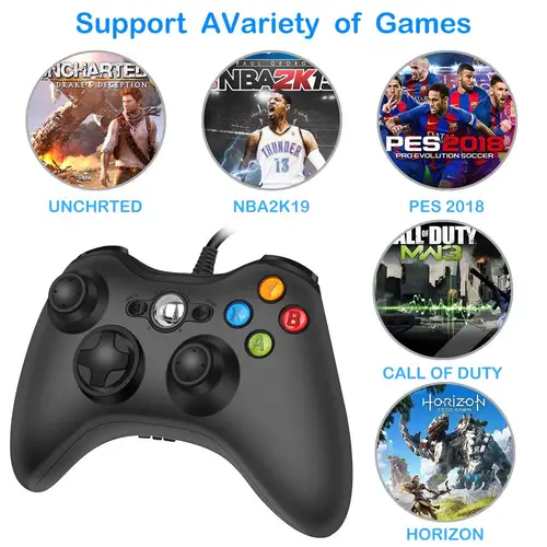 Xbox 360 USB 유선 게임패드, 슬림 컨트롤러, Windows 7 8/10 PC 지원, 스팀 게임 액세서리 5