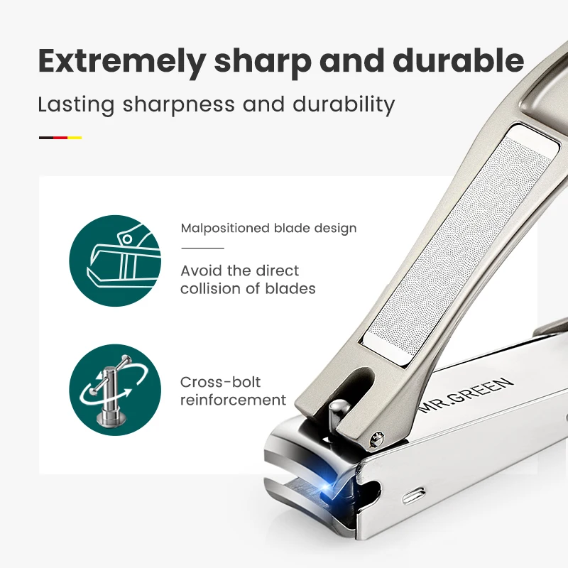 MR.GREEN Nail Clippers Stainless Steel Anti Splash Fingernail Cutter Manicure Tools Bionics Design Nail Trimmer Pedicure Scissor — view 2