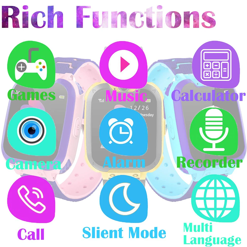  Mpow Kids Smart Watch Large Screen Phone Game Watches Touch Screen Camera Watch with SOS Call With 