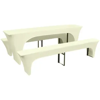 

Vidaxl three schonbezug set for beer table/benches stretch cream