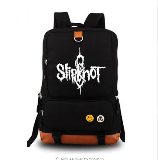as pictures Школьная сумка Slipknot с тяжелым металлическим ремешком, мужской рюкзак, школьный рюкзак для студентов, рюкзак для ноутбука, повседневный рюкзак - Цвет: as pictures