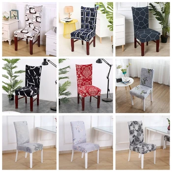 

Flower Printing Removable Chair Cover Big Elastic Slipcover Modern Kitchen Seat Case Stretch Chair Cover For Banquet