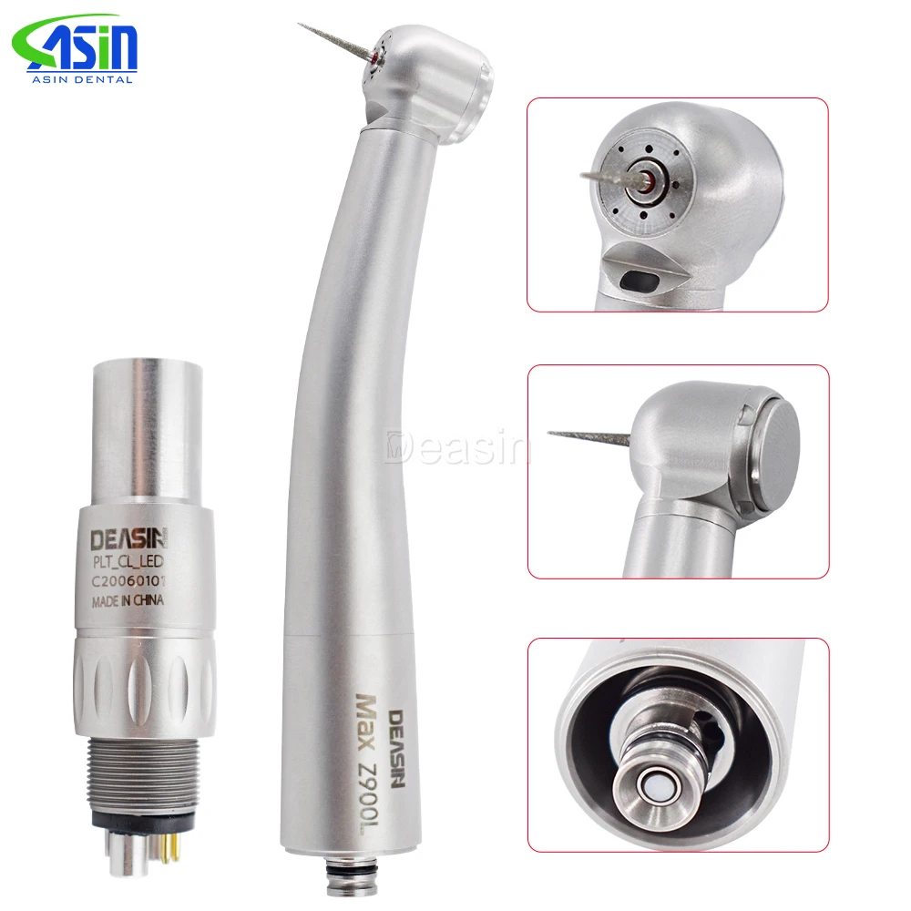 DEASIN Dental Edelstahl Handstück Z9000L High Speed Standard Kopf Handstück Luftturbine Glasfaserzahn Ausrüstung