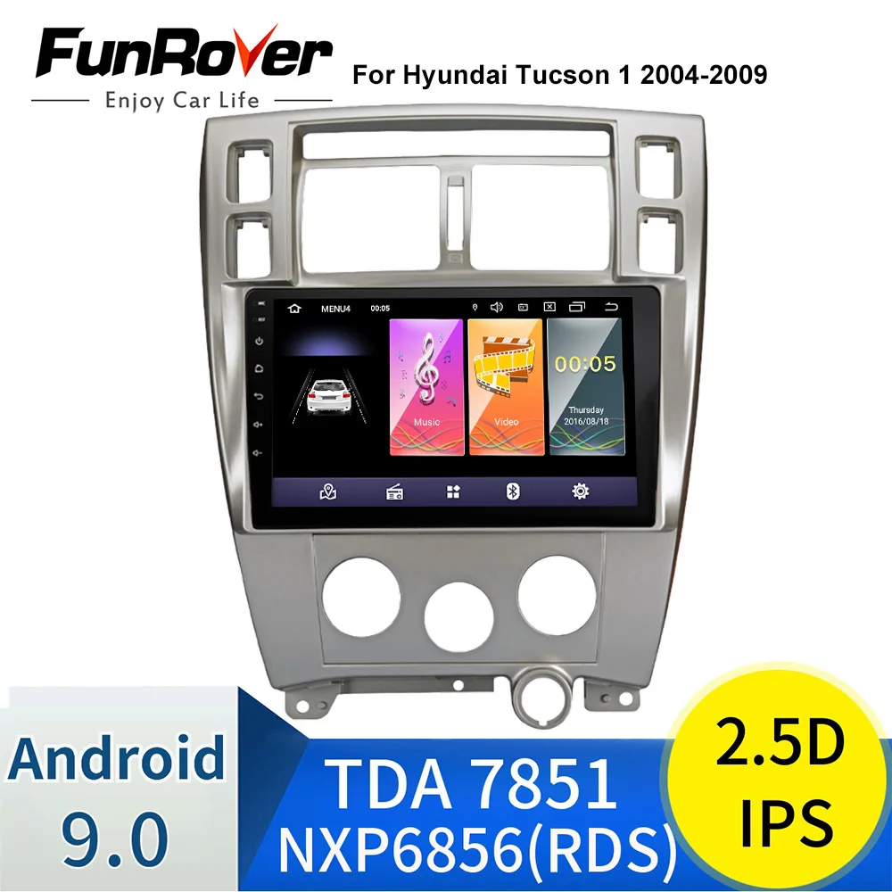 Android 9,0 1G+ 16G DSP автомобильный Радио мультимедийный видео плеер для hyundai Santa Fe 2 2006-2012 навигация gps 2 din без dvd