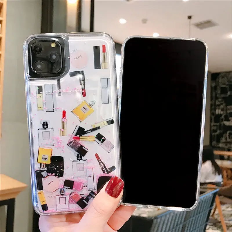 

JUSFYU Fashion Silicone Soft Shell Perfume Quicksand Case For iPhone 11 PRO MAX Phone Glitter Cover for iPhone 11 PRO XS Max XR