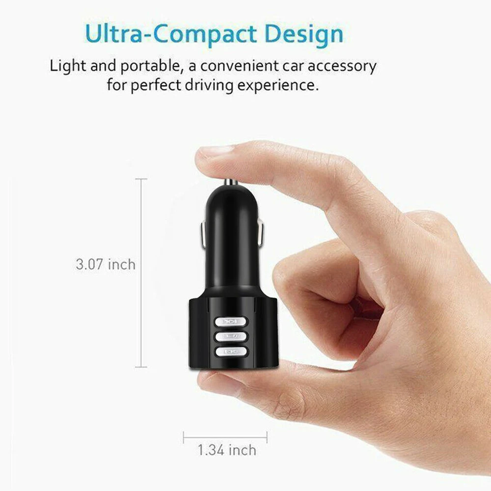 

1pcs Bluetooth Kit Car FM Transmitter Radio Adapter MP3 Player hands-free calling With LED screen Cigarette Lighter Power