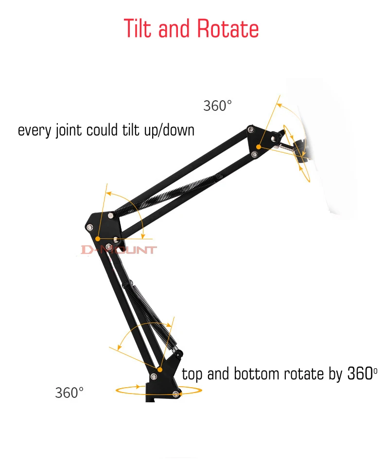 DL-PMA-T10 universal mini projector desktop stand with spring foldable 360 rotate tilt mini projector bracket round base bedside