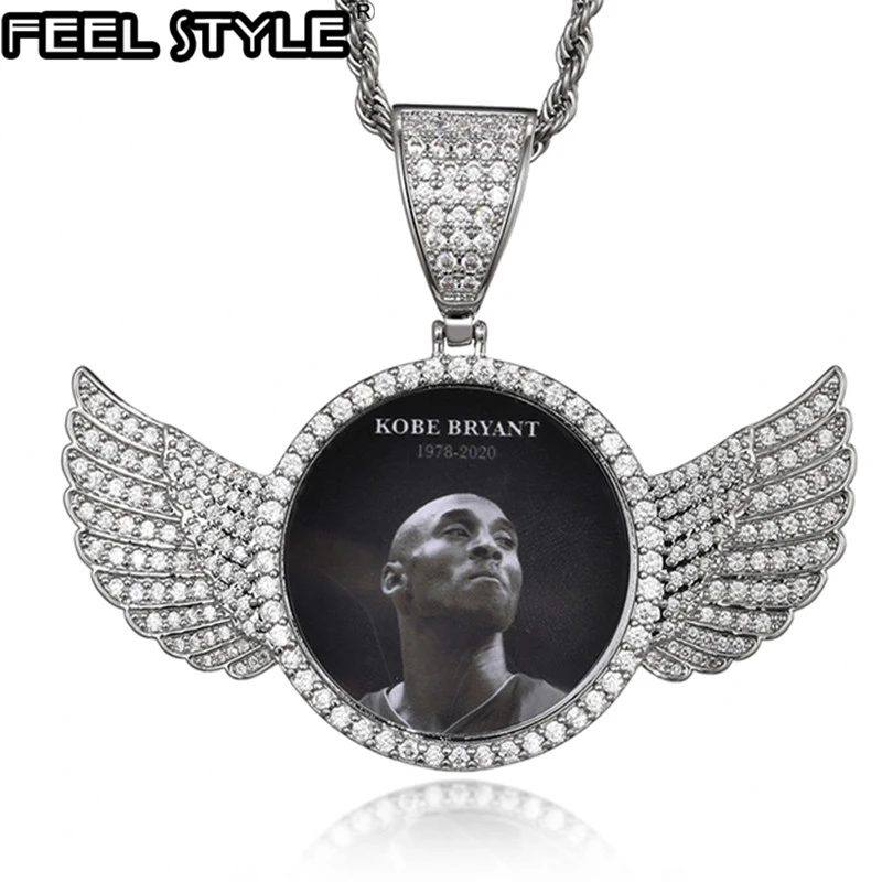 Hip Hop Custom Made Photo Memory Medallions Solid Iced Out Bling Cubic Zircon Necklace & Pendant Jewelry Tennis Chain For Men
