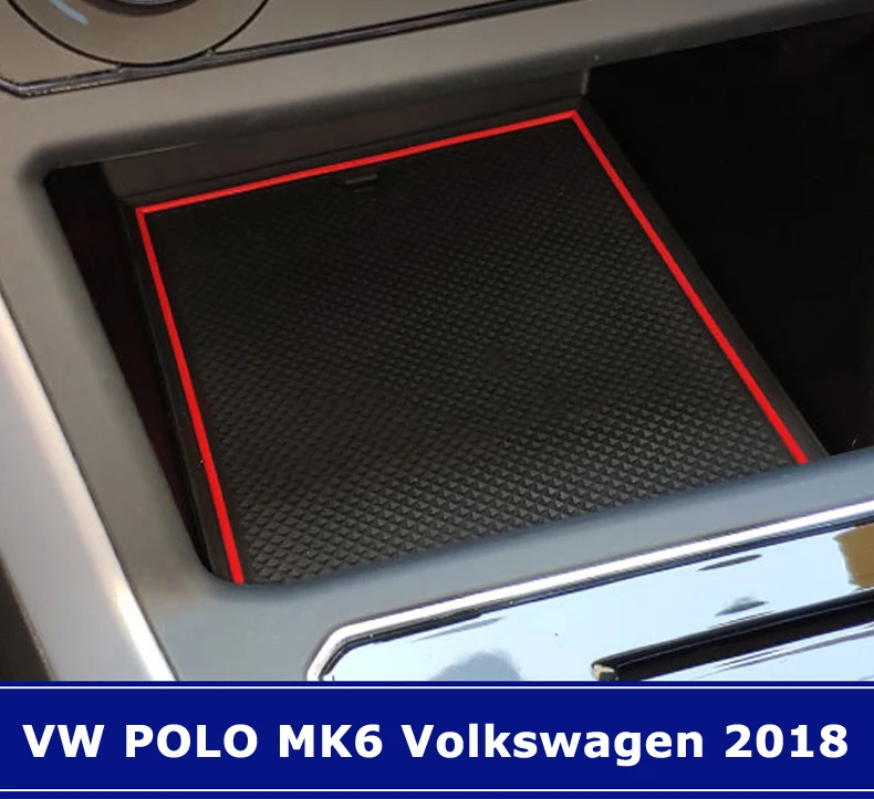 Противоскользящий резиновый коврик для двери, коврик для VW POLO MK6 VW, аксессуары, автомобильные наклейки, коврик для телефона