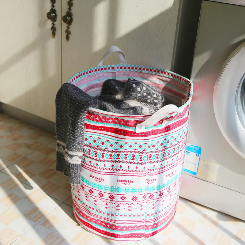 

Waterproof Collapsible Canvas Laundry Hamper Bucket Bag Basket Dirty Clothes Washing Storage Kid Children Toy Bin Home Organizer