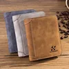 New Men's Wallet Short Frosted Leather Wallet Retro Three Fold Vertical Wallet Youth Korean Multi-Card Wallet 2022 ► Photo 2/6