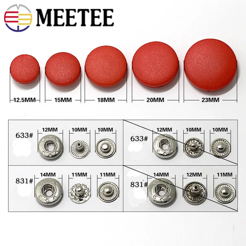 Meetee 50 набор 12/15/18/20/23 мм Пластик кнопки Круглый невидимая застежка-гвоздик кнопка для равномерного пошив одежды «сделай сам» с пряжкой