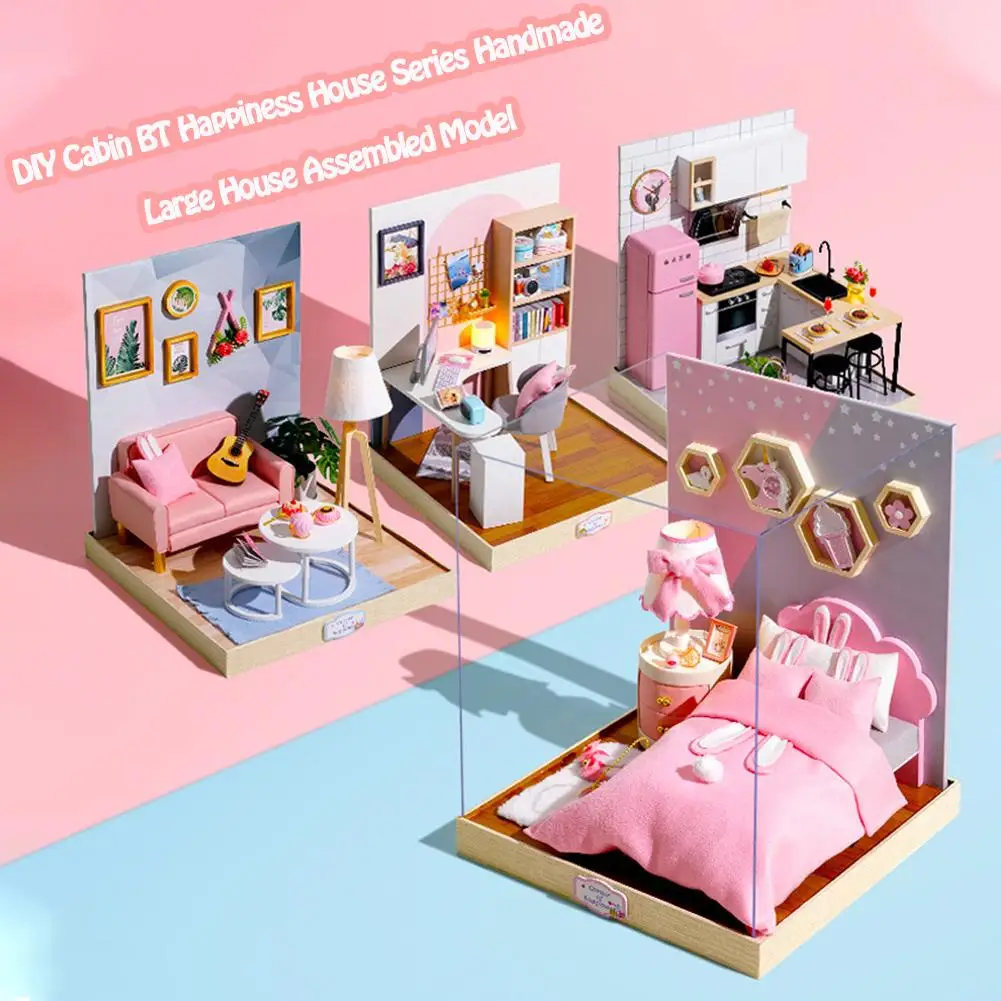 4 стиля обучающий подарок для DIY кабина BT счастье дом серии ручной работы большой дом сборочные модельные игрушки для детей