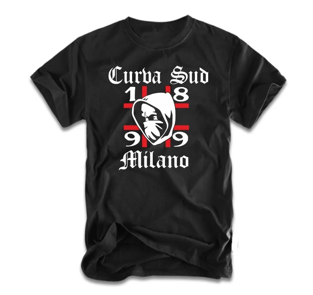 Новинка 2018 Повседневная футболка с коротким рукавом Curva South Milan Ultras топ из 100%