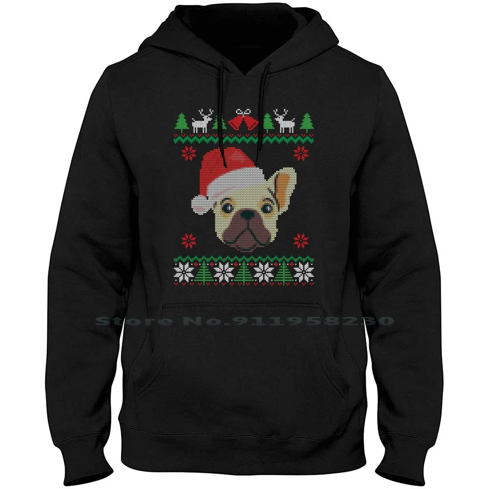 Bulldog Francese Babbo Natale Brutto Maglione Con Cappuccio Natalizio 6Xl Cotone Di Grandi Dimensioni Bulldog Francese Brutto Toro San Ant St Do