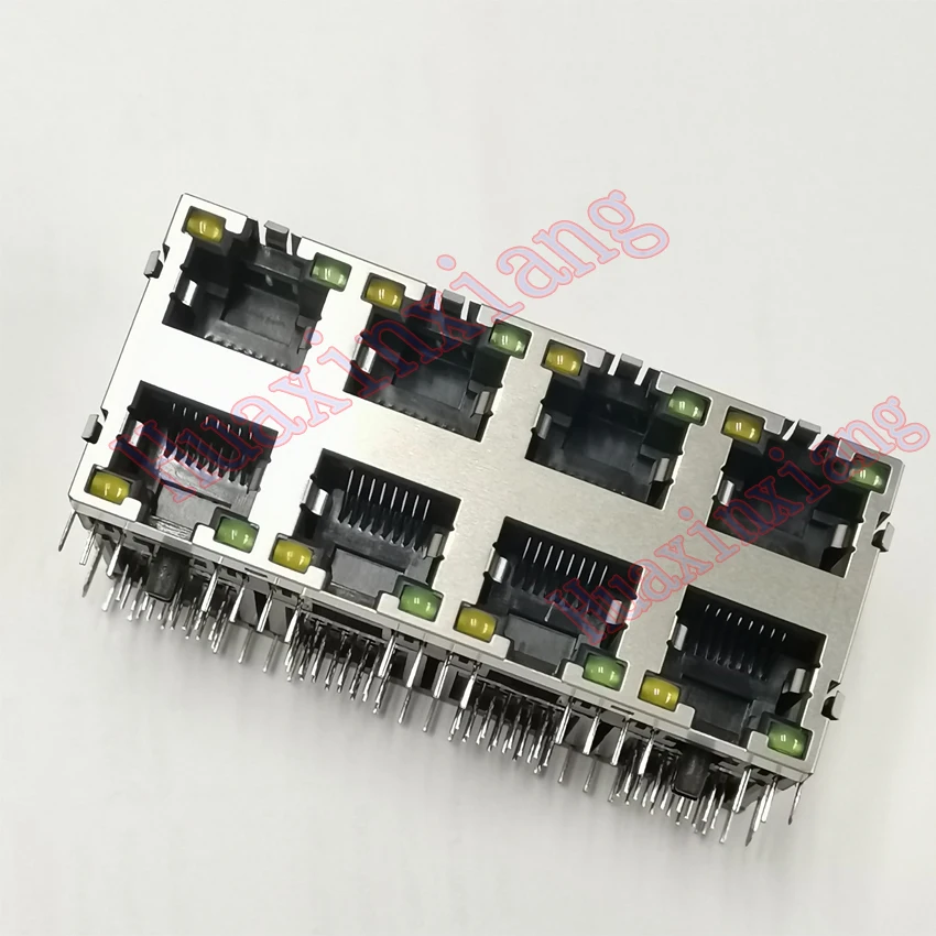 5PCS/Lot 8 Ports RJ45 8P8C Female Jack/Socket Connector 2*4 Steel Shield Network Modular With LED and shrapnel | Обустройство дома