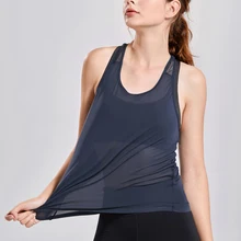 La Isla Женская быстросохнущая Спортивная майка без рукавов, тренировочный сетчатый Топ XS s m l xl XXL