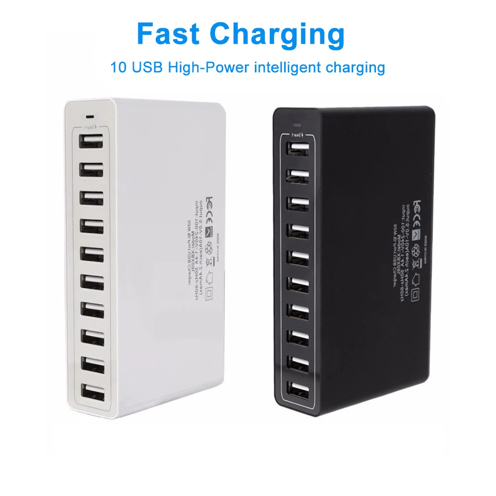 Несколько зарядных устройств USB 10 порт устройство быстрой зарядки 50W сотовый
