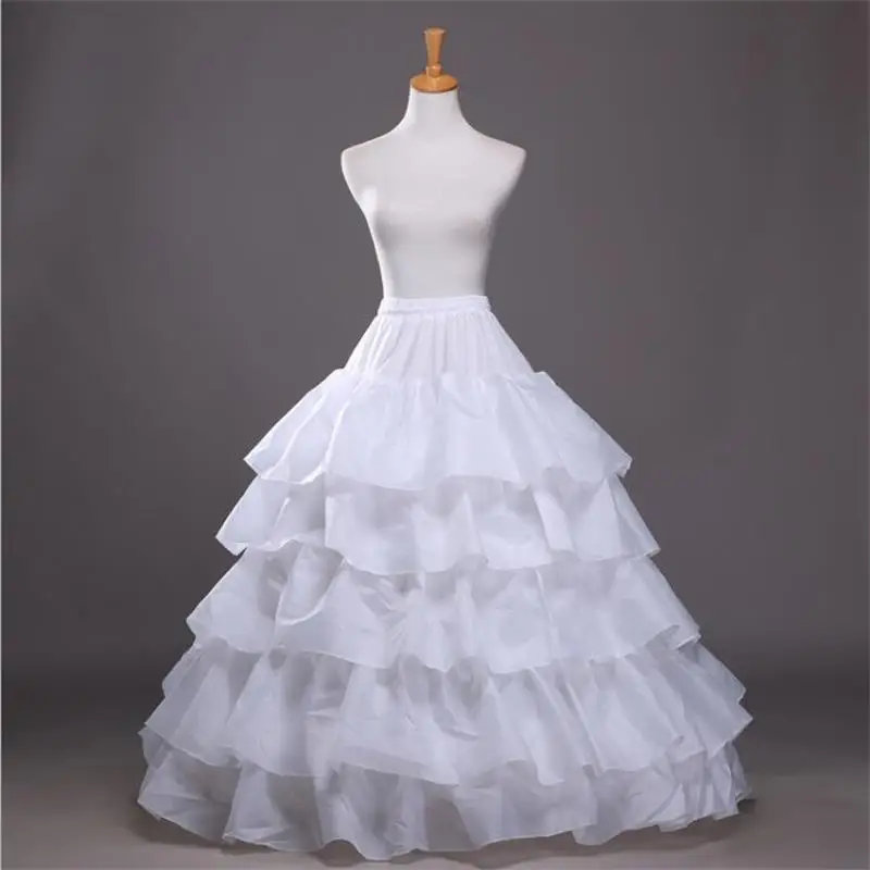 

White Tulle 4 Hoops Petticoats for Wedding Dress Fluffy Ruffles Woman Ball Gown Underskirt Crinoline Petticoat Hoop Skirt