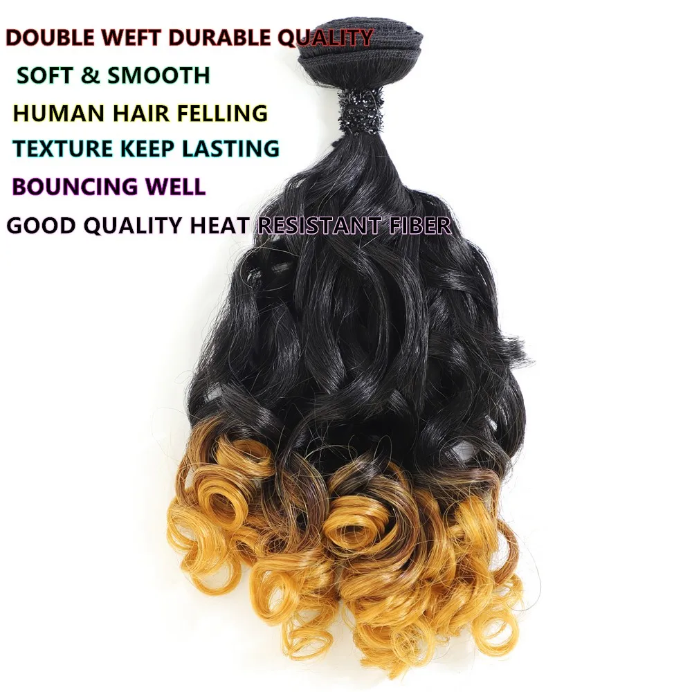 Афро Надувные вьющиеся волосы пряди 18 дюймов 5 Пряди все в одной упаковке 240 г Омбре термостойкие мягкие синтетические волосы для наращивания