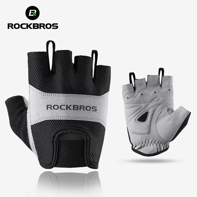 ROCKBROS перчатки для велоспорта зимние перчатки на полпальца для велосипеда дышащие перчатки для горной дороги мужские спортивные перчатки для горного велосипеда